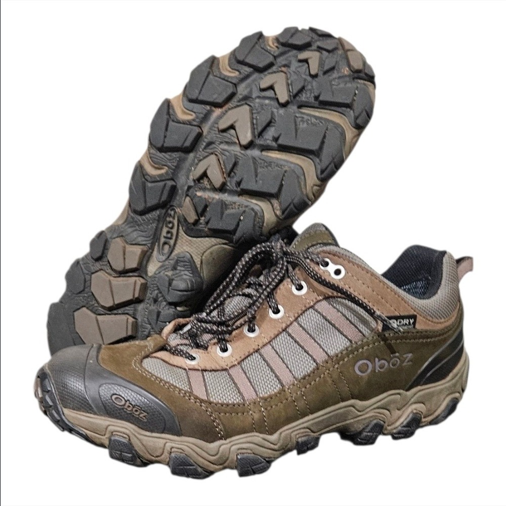 Oboz Tamarack Low B-DRY Waterproof Hiking Shoes Mens Brown Olive Green Trail